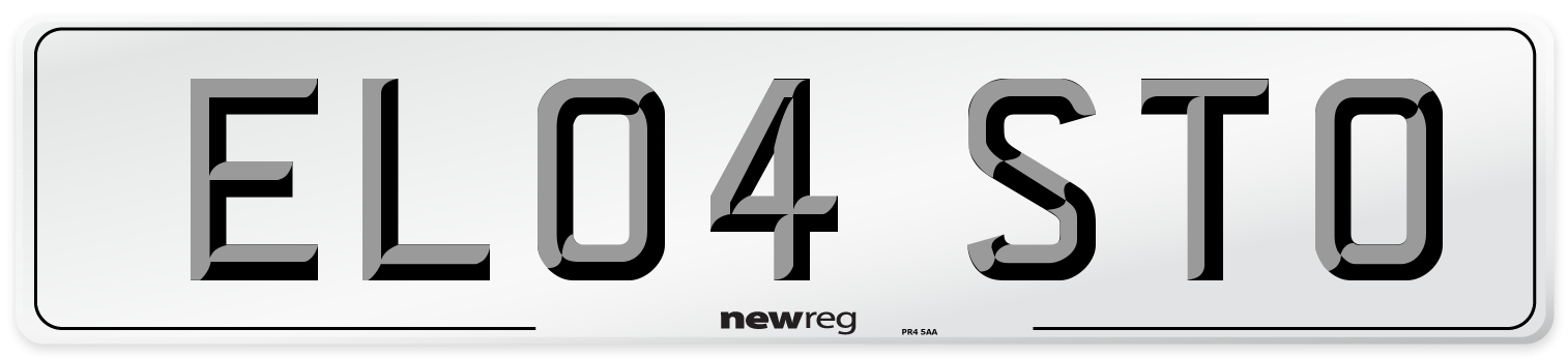 EL04 STO Number Plate from New Reg